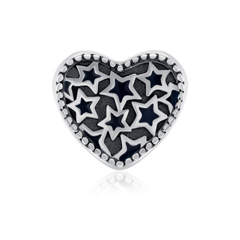 Серебряная подвеска-шарм Сердце с эмалью (HE-1284-D-P/12/389)