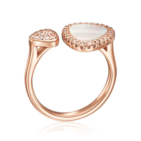 Серебряное кольцо с перламутром и фианитами HJR-1739-7-ROSE-R/17/1090