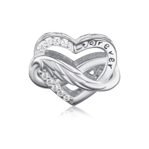 Серебряная бусина шарм с фианитами HSZ-2725-S-P/12/1