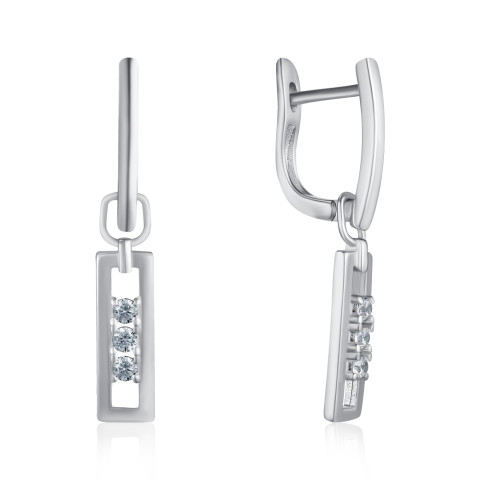 Серебряные серьги с фианитами B02022-E/12/1