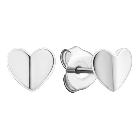 Серебряные серьги-пуссеты Сердце (JB00557)