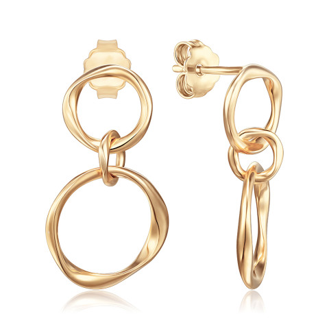 Серебряные серьги-подвески с позолотой JB01358-E/20