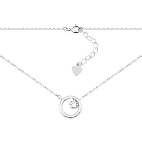 Серебряное колье с фианитом (JC01799)
