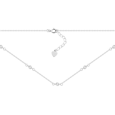 Серебряное колье с фианитами  (JC02258)