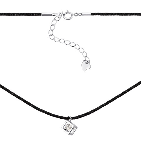 Ювелирный шнурок с серебряной подвеской (Кл2Ф/900)