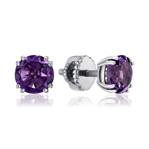Серебряные серьги с аметистом KRS 626-AM-E/12/5179