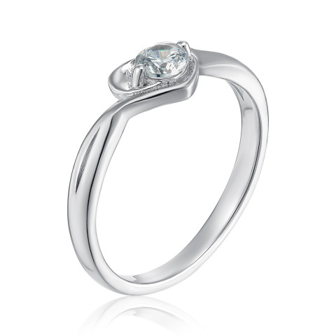 Серебряное кольцо Сердце с фианитом LR00363-R/12/1