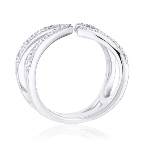 Фаланговое серебряное кольцо с фианитами (ml13266a-R/12/1)