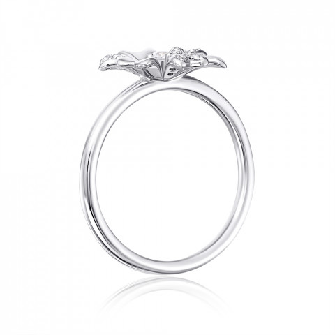 Серебряное кольцо «Цветок» с фианитами (ML13600A-R/12/1)