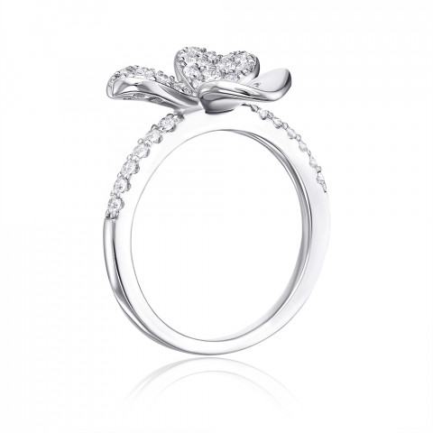Серебряное кольцо «Цветок» с фианитами (ML13936A-R/12/1)