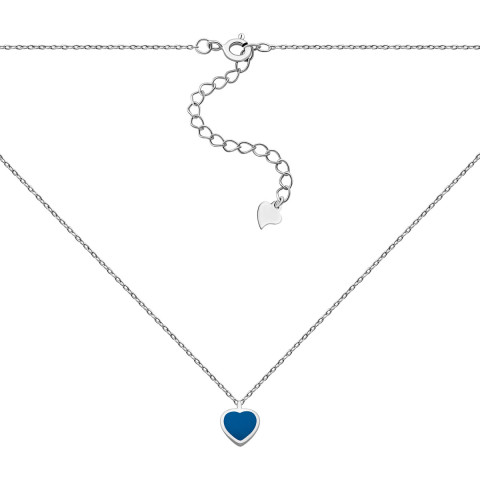Серебряное колье Сердце с эмалью (NE13895)