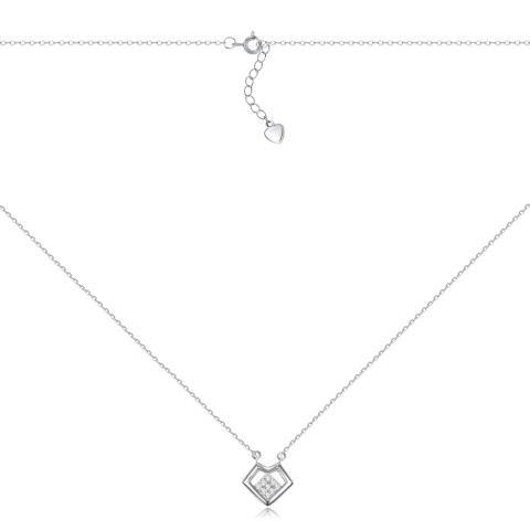 Серебряное колье с фианитами NE34378-K/12/1