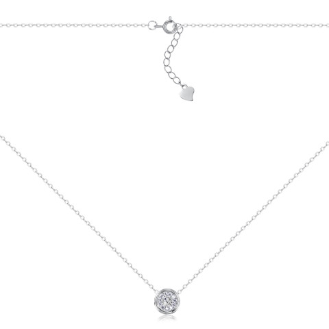 Серебряное колье с фианитами NE34581-K/12/1