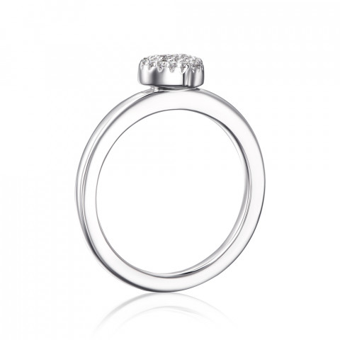 Серебряное кольцо «Сердце» с фианитами (OL02895A-R/12/1)
