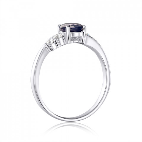 Серебряное кольцо с сапфиром и фианитом (OR565-R/12/8376)