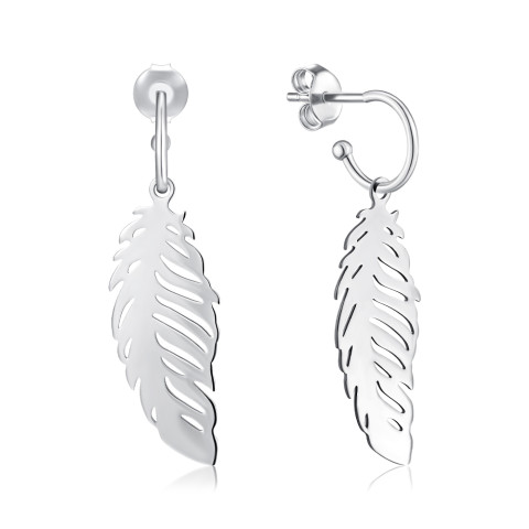 Серебряные серьги-подвески Перья ORT_9068-E/12