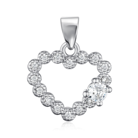 Серебряная подвеска Сердце с фианитами PE36529-P/12/1