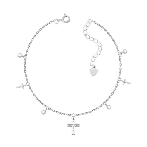 Серебряный браслет с фианитами (D00460)