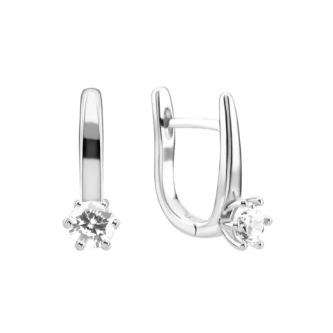 Серебряные серьги с фианитами (B02076)