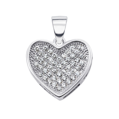 Серебряная подвеска Сердце с фианитами (PPS1972-P)