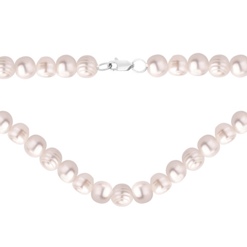 Серебряное колье с жемчугом (PS8640б)