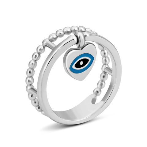 Серебряное кольцо Сердце с эмалью (R38413-W)