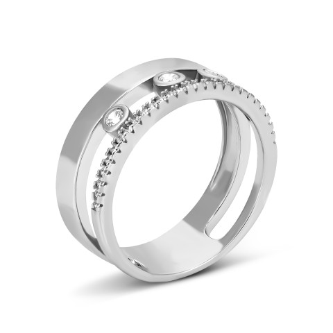 Серебряное кольцо с фианитами (R38429)