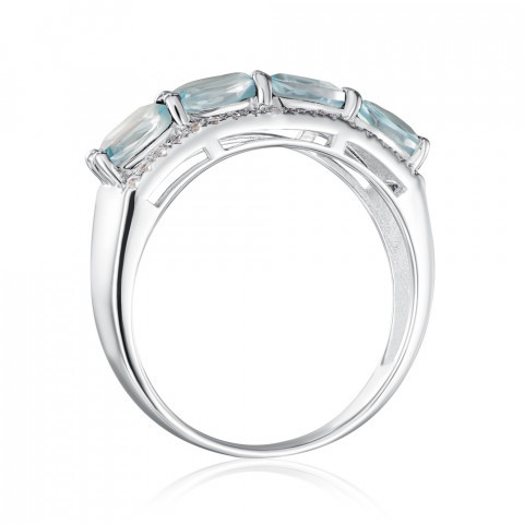 Серебряное кольцо с фианитами и топазом Sky (R76-R/12/7204)