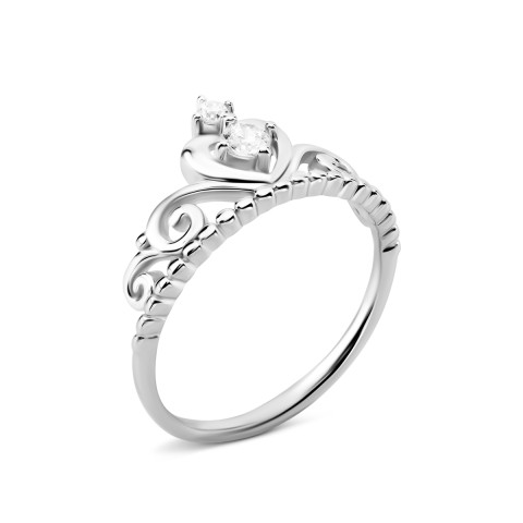 Серебряное кольцо с фианитами (RI38698)