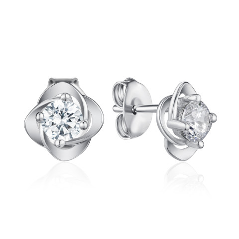 Серебряные пусеты с фианитами SE00649-E/12/1