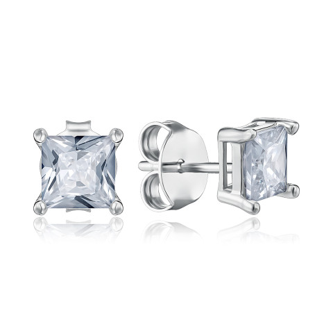 Серебряные пуссеты с фианитами  SE00905-E/12/1