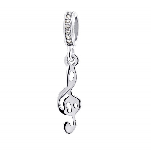 Серебряная бусина шарм Скрипичный ключ (506П НВ.Rh)