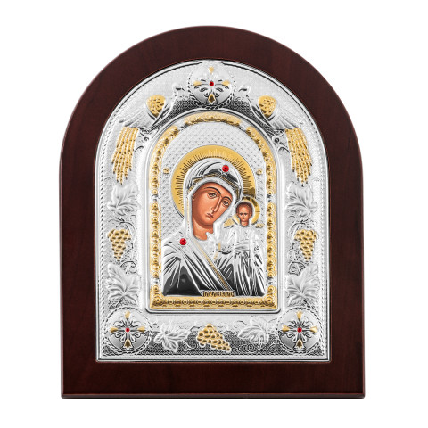 Серебряная икона Божией Матери «Казанская» (МА/Е 3106 ВХ)