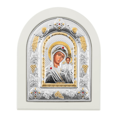 Серебряная икона Божией Матери «Казанская» (МА/Е 3106 WH-DХ)
