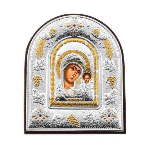 Серебряная икона Божией Матери «Казанская» (МА/Е 5106 DХ/BR)
