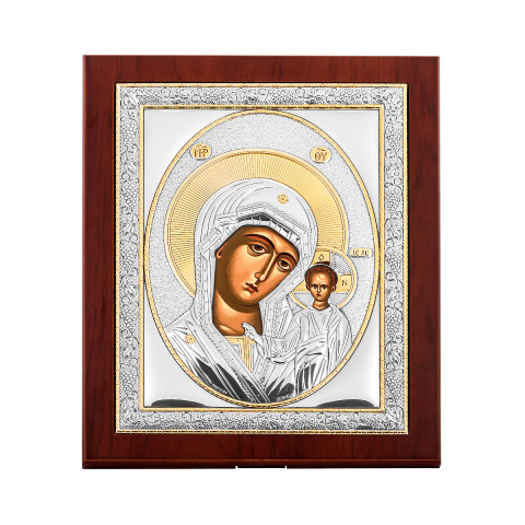 Серебряная икона Божией Матери Казанская (MA/E7106AX)