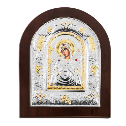 Серебряная икона Божией Матери «Семистрельная» (МА/Е 3114 ВХ)