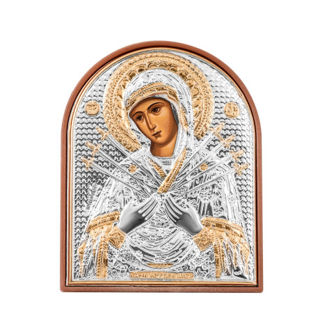 Серебряная икона Божией Матери «Семистрельная» (EP2-152 PAG)