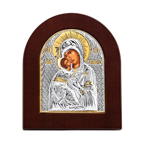 Серебряная икона «Божья Матерь Владимирская» (ЕР2-007ХАG)