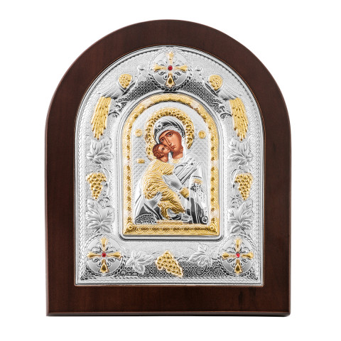 Серебряная икона «Божья Матерь Владимирская» (МА/Е 3110 DХ)
