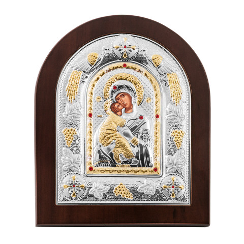 Серебряная икона «Божья Матерь Владимирская» (МА/Е 3110 ВХ)