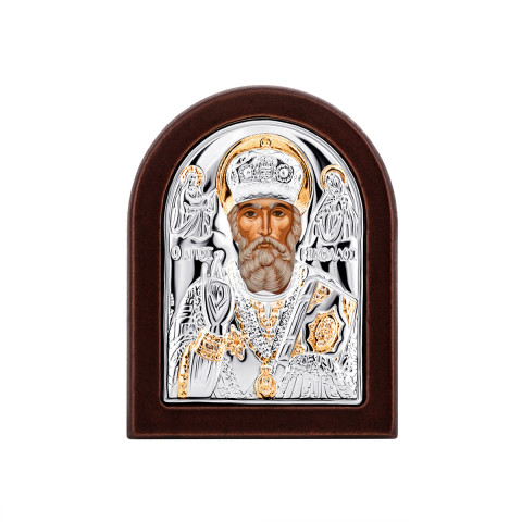 Серебряная икона Святой Николай (ЕР1-009XAG)