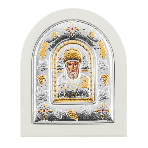 Серебряная икона «Святой Николай» (МА/Е 3108 WH-DХ)