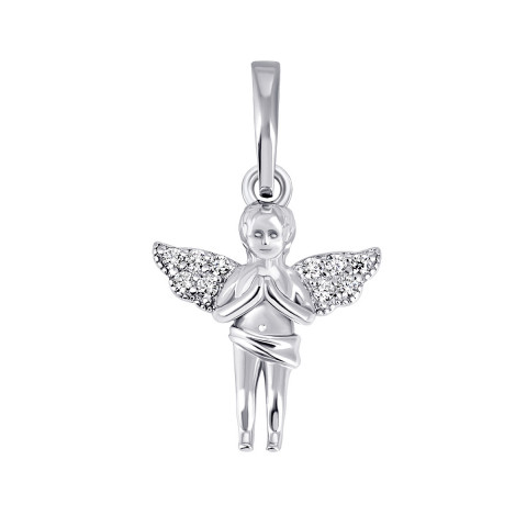 Серебряная подвеска Ангел с фианитами (89043б)