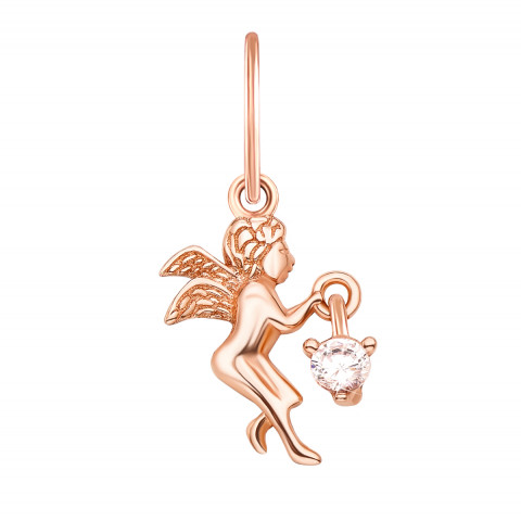 Серебряная подвеска «Ангел» с фианитом и позолотой (П3Ф/134)