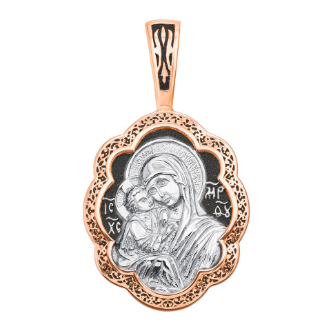 Серебряная подвеска-иконка Божией Матери «Почаевская» (с31577/2)
