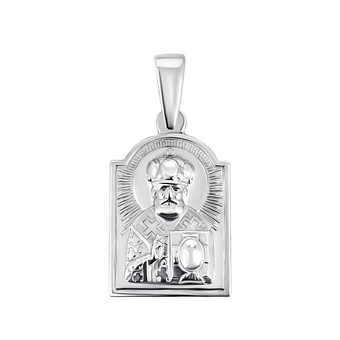Серебряная подвеска-иконка «Св. Николай Чудотворец» (ПБ256с)