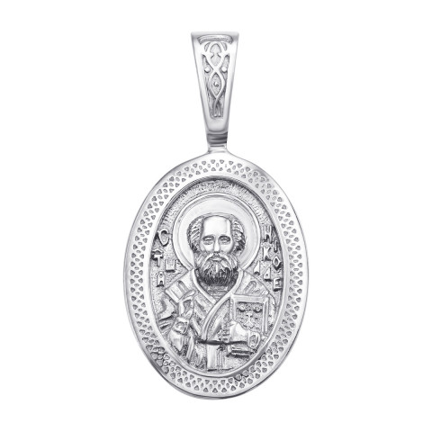 Серебряная подвеска-иконка «Св. Николай Чудотворец» (с31401)
