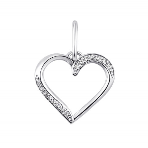Серебряная подвеска Сердце с бриллиантами (СД-005р)