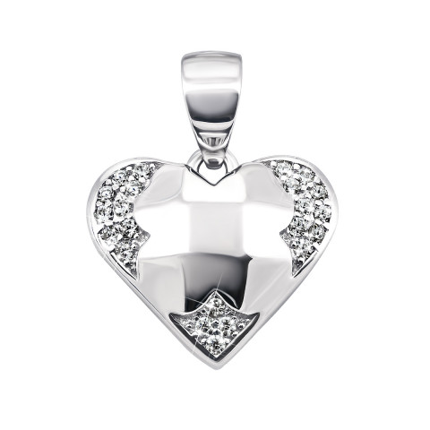 Серебряная подвеска Сердце с фианитами (1PE66970)